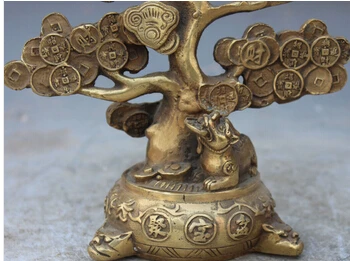 Бесплатный Китайский Бронзовый феншуй Бикси зверей pipiu Lucky Tree деньги статуя | Дом