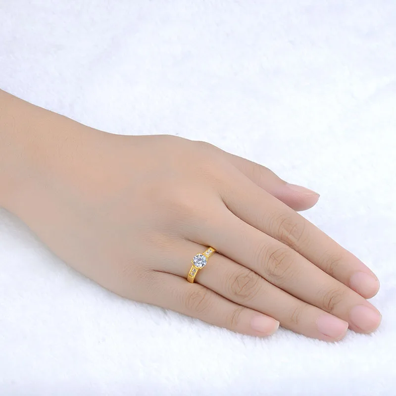 Обручальные кольца для женщин высокое качество Мода 2017 золотого цвета