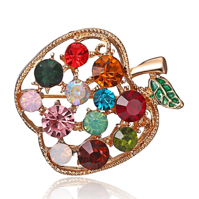 Женская летняя брошь в виде яблока с фруктами|brooches for women|apple broochbroches luxury |