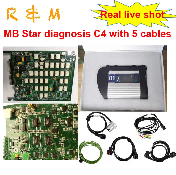 MB Star C4 SD connect compact 4 сканер мультиплексор с полным 5 кабелями Звезда