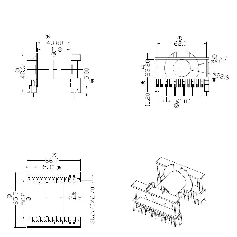 ETD59 рамка трансформатора bobbin TDG TP4 PC40 ферритовый сердечник мягкий магнитный