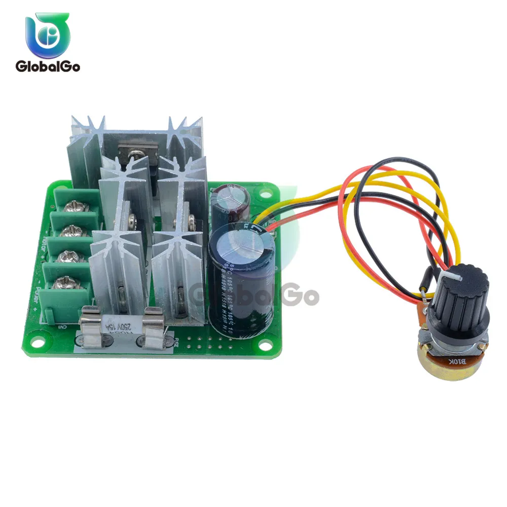 DC 6-90V 15A Pulse Width PWM Motor Speed Controller Switch With Reverse Polarity High Current Protection Board