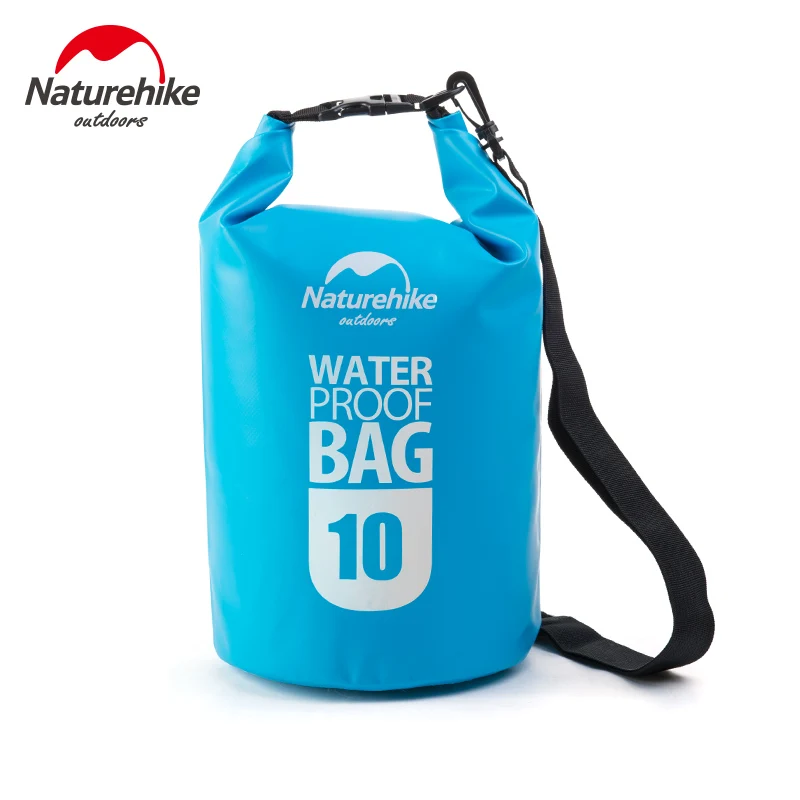 Naturehike 5L/10L/20L водонепроницаемая сумка, Ультралегкая, для улицы, 4 цвета, для мужчин и женщин, 500D, Океанский пакет, дрейфующая посылка, сумка для плавания, сухая сумка - Цвет: Blue 10L