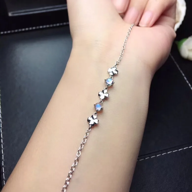 Женский браслет простой и изысканный серебро 925 пробы натуральные драгоценные