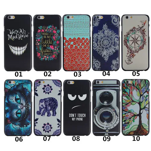 For iPhone 6 Case Cartoon Cat Flower PC Plastic Hard Back Skin Apple 4.7 Inch Phone Cover 20PCS/LOT HYP-23 |