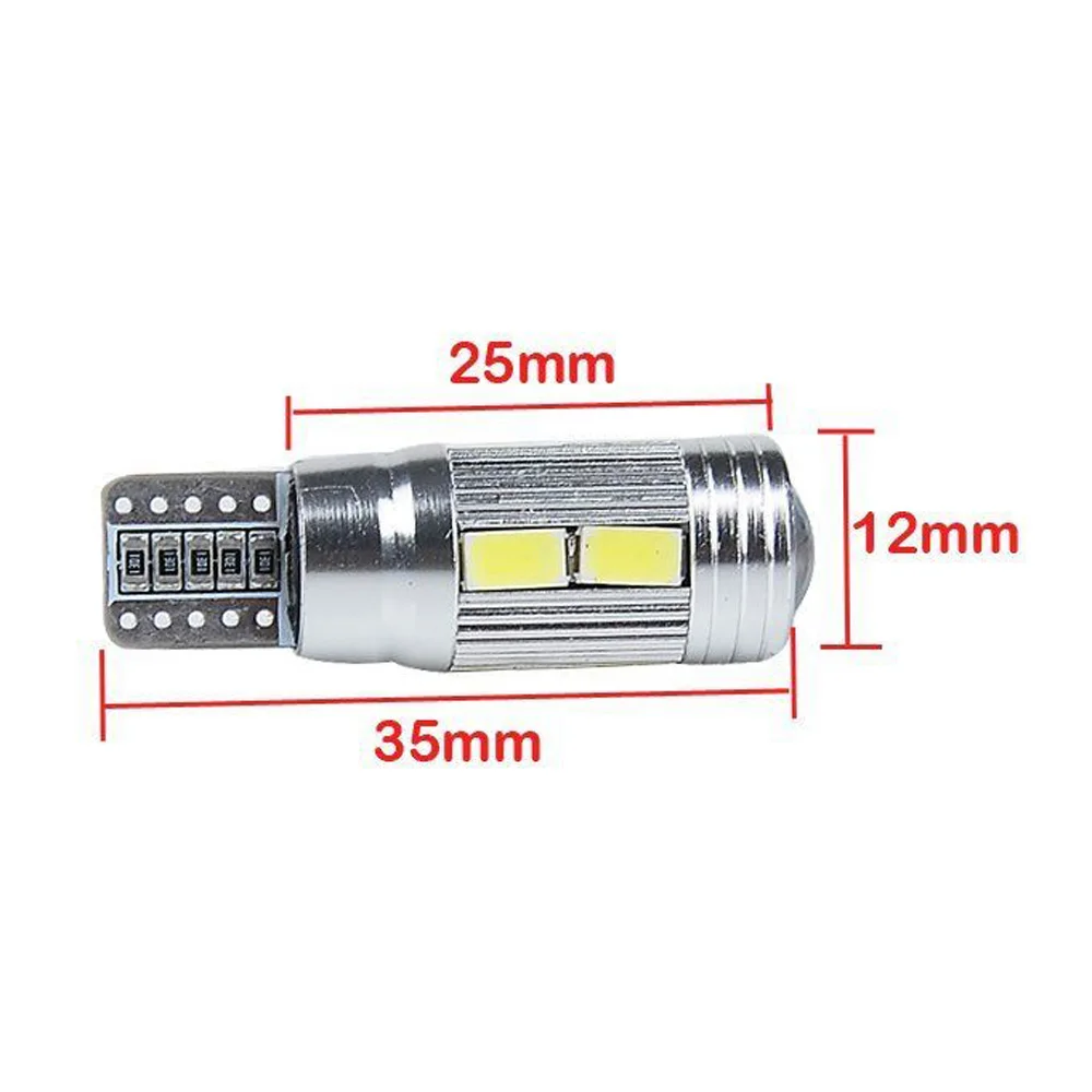 2 шт. W5W 10SMD CANBUS T10 5630 SMD 194 светодиодный ные автомобильные лампы без ошибок CAN BUS Auto