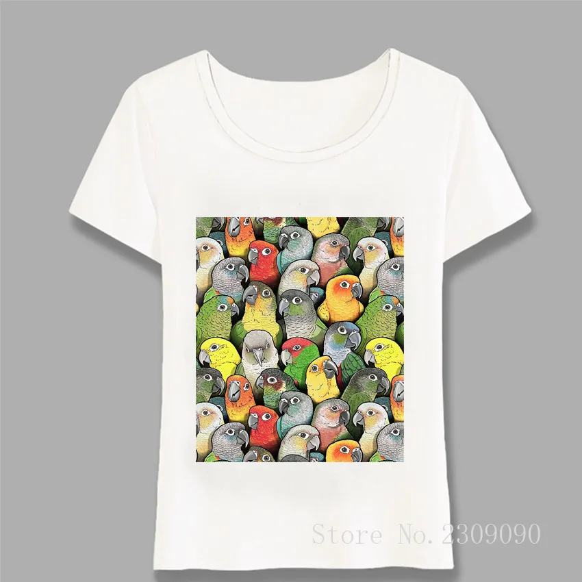 Женская летняя футболка Цвет Фул из Conures с принтом в виде большой выбор цветов