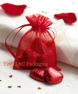 Бесплатная доставка-100 PCS 9x7 cm белый мешочек из органзы Предновогодние и свадебные