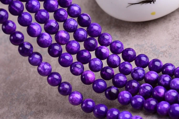 6 мм 8 мм 10 мм 12 мм натуральный камень Sugilite бусины для ювелирных изделий Diy браслет бусины, тонкий камень Sugilite бусины Strand 15"