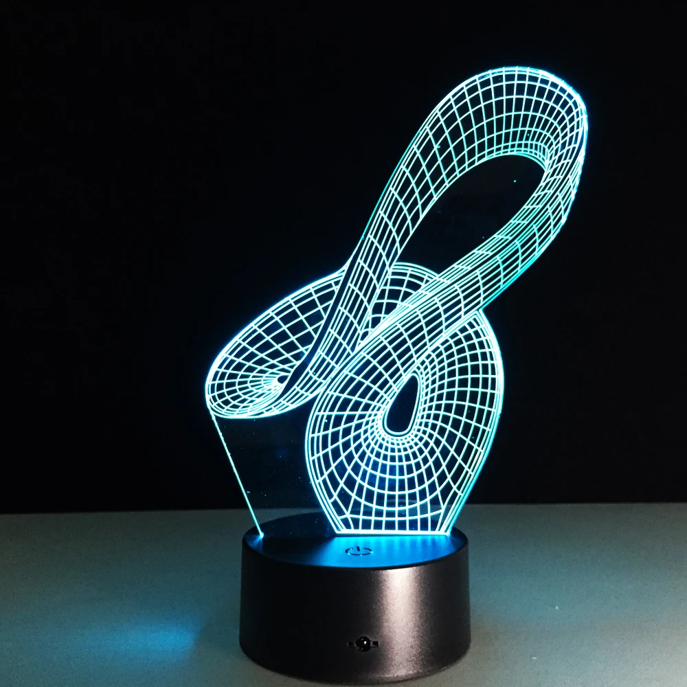 Абстрактная Геометрическая художественная 3D Светодиодная лампа USB креативный