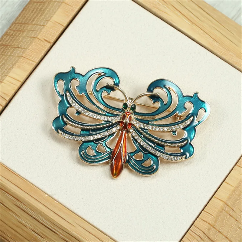 Новинка 2019 Женские Ювелирные изделия брошь из цинкового сплава золотая синяя в