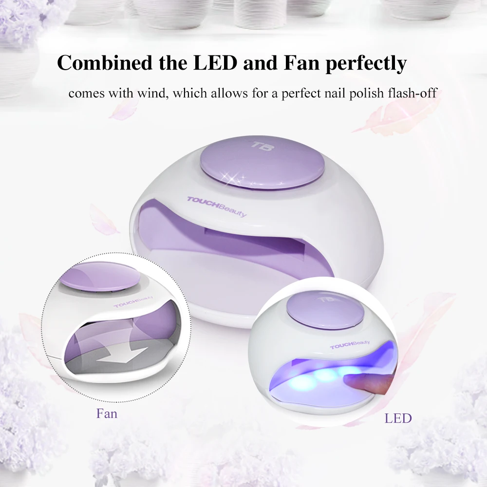 TOUCHBeauty Портативная Сушилка для ногтей с вентилятором и светодиодный светильник мини размера идеально подходит для обычных лаков для ногтей TB-0889