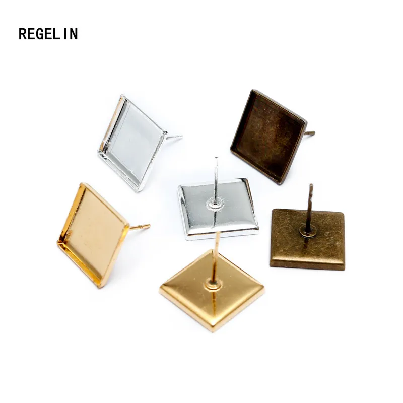 REGELIN Fashion 20 шт./лот серебряные/Золотые/антикварные бронзовые серьги гвоздики с