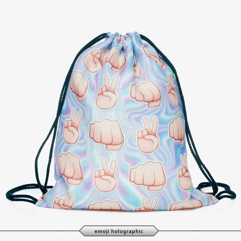 Высокое качество женщин Daypacks печать мешок для пляжа Mochila Feminina Harajuku шнурок сумка