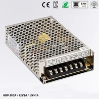 t 60w d triple output 5v 12v 24v switching power supply smps ac to dc