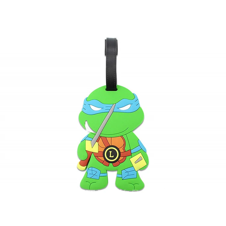 TMNT бирка для чемодана мультфильм ID адрес Держатель Силиконовый багажный ярлык переносная бирка аксессуары для путешествий - Цвет: 2