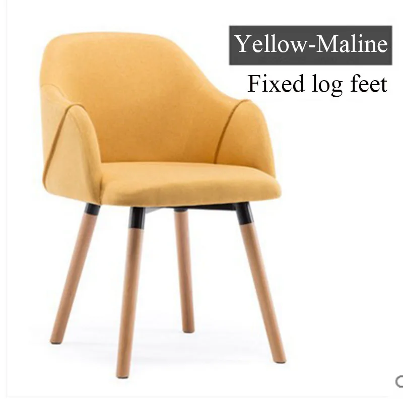 Fixed logs Yellow Стул для ресторана, столовой, семейного кабинета, спальни, кофейного кресла, Скандинавская мебель, офисная мягкая сумка для компьютера, Chai - Цвет: Fixed logs Yellow
