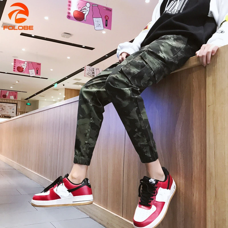 

FOLOBE 2020 New Joggers Men Casual Camouflage Pants Men Quality 95% Cotton Elastic Waist Comfortable Trousers Men Plus Size 4XL