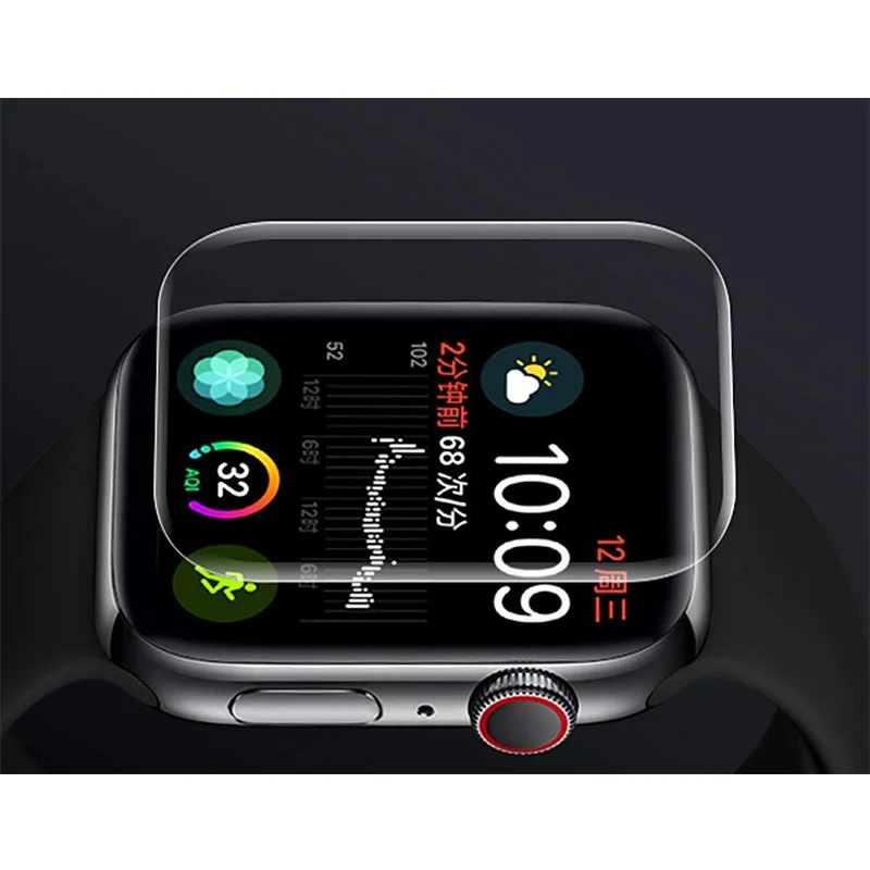Полностью клеевое закаленное стекло для Apple Watch Serise 4 44 мм 40 HD прозрачное 3D полное