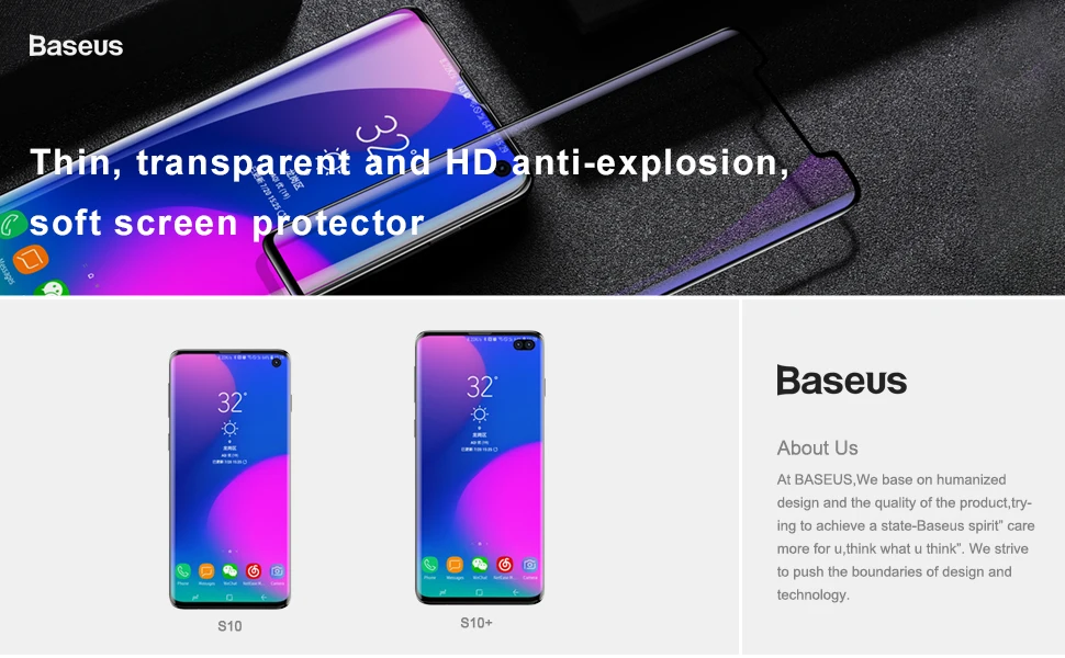 Baseus для samsung Galaxy S10 2 шт 0,15 мм Защитная пленка для samsung S10 S10+ Защитная тонкая мягкая пленка с полным покрытием