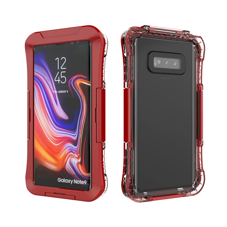 Red IP68 Водонепроницаемый чехол для samsung Galaxy S10 Plus S10e S8 Note 10 9 S7 edge, водостойкий Чехол для дайвинга, прозрачный противоударный чехол 360 - Цвет: Red
