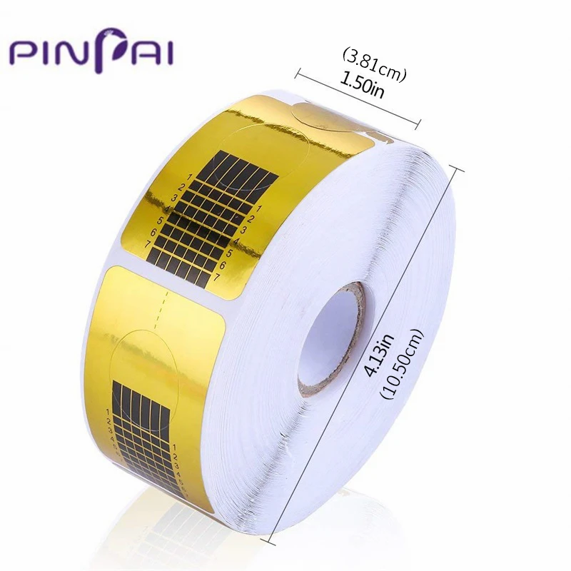 PinPai 500 шт. Прямоугольная форма для наращивания ногтей бумажная наклейка маникюра