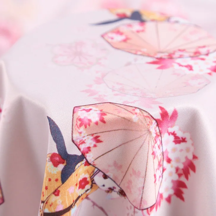 Mylb ткань с мультяшным принтом вишневого цвета в японском стиле для платья