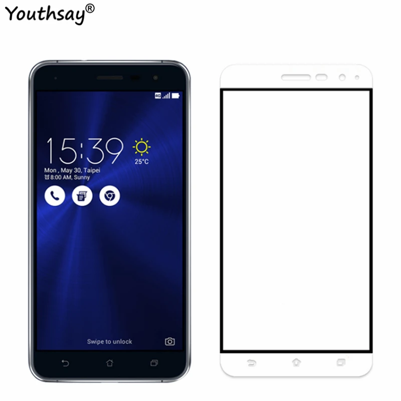 Protector de pantalla de vidrio templado para ASUS Zenfone 3, vidrio templado completo para ASUS Zenfone 3 ZE520KL, pel&iacute;cula de vidrio para ASUS ZE520KL, 2 uds.-1