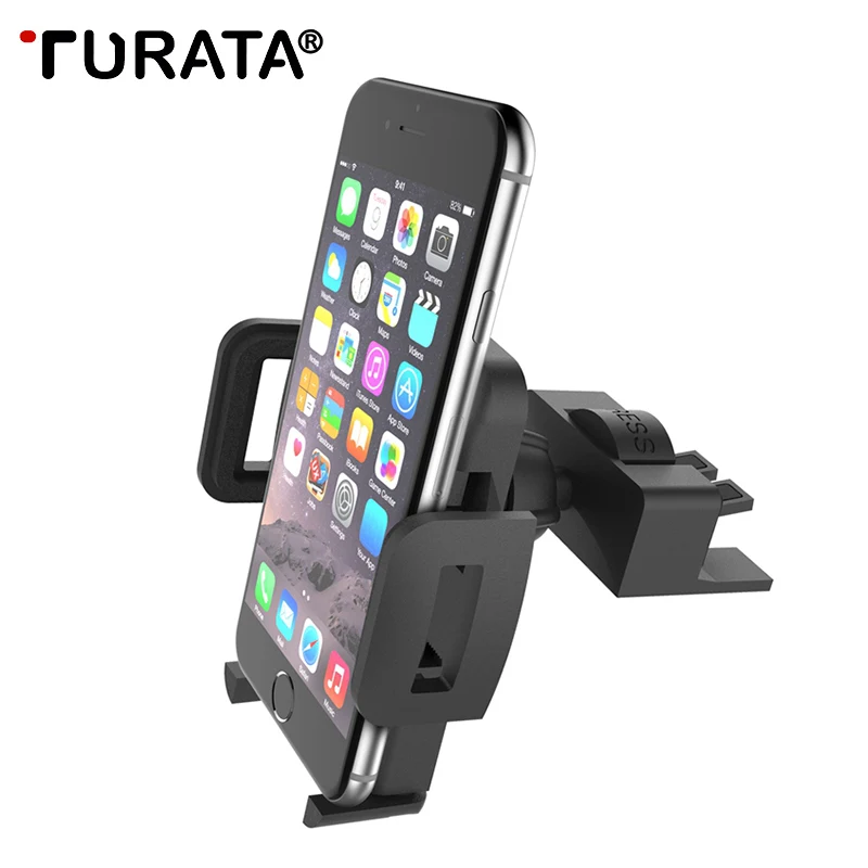 Turata автомобильный держатель телефона cd-слот для iPhone 7 6 S Plus Samsung Xiaomi Android 3.5-6 ''