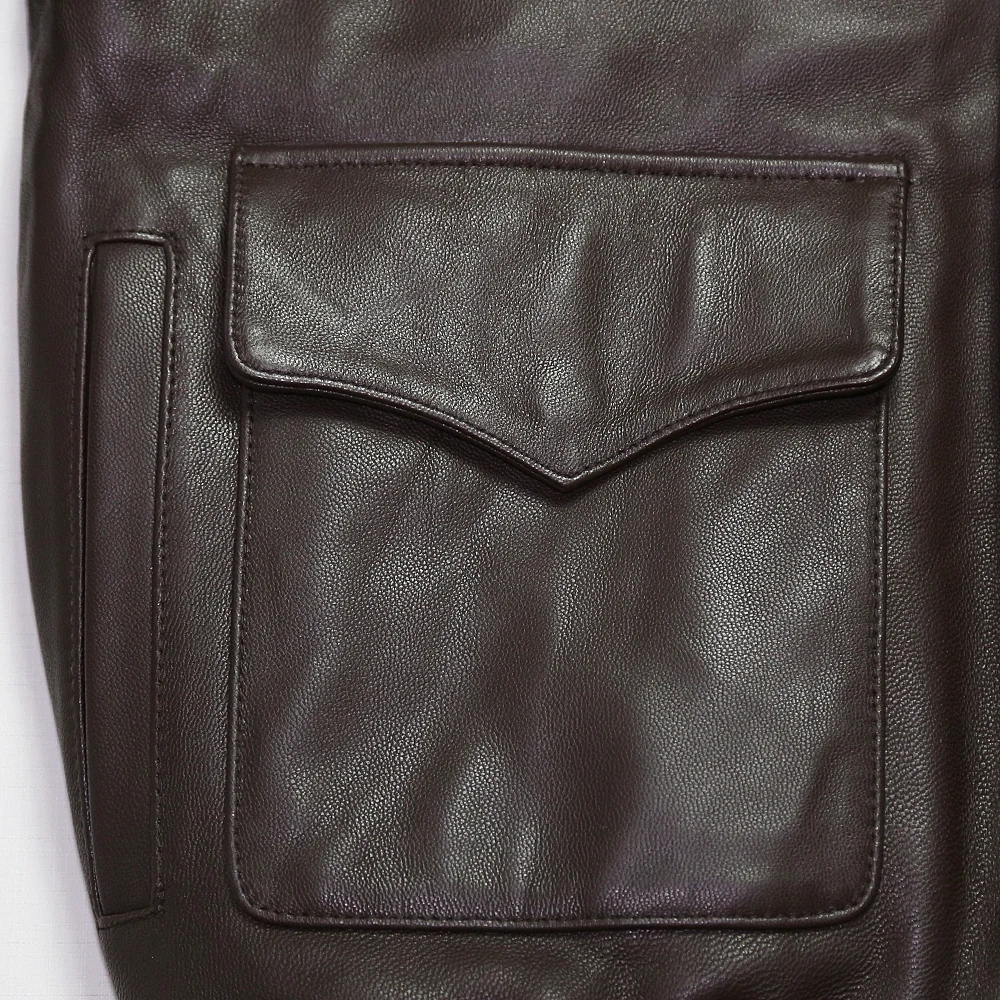 Мужская куртка из натуральной козьей кожи свободная повседневная большого