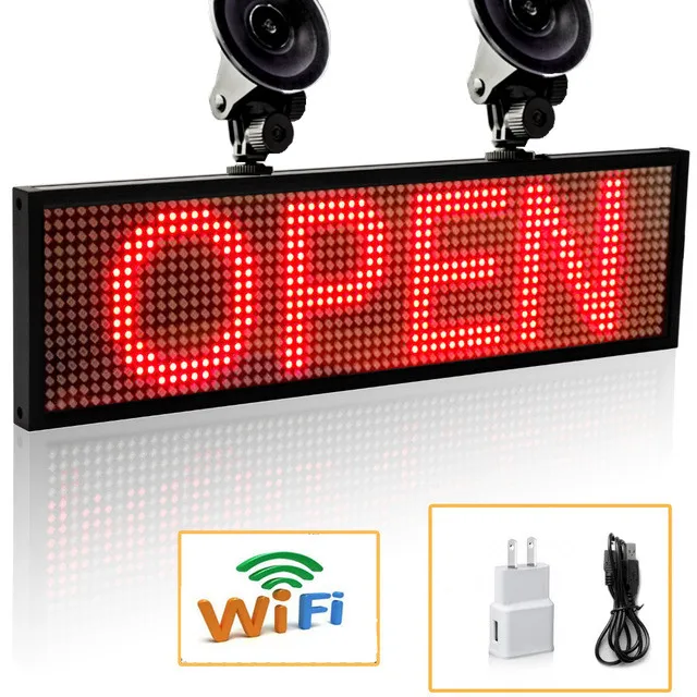 12V 34 см Портативный P5 SMD красный Wi Fi Крытый светодиодный Signage витрины открыто