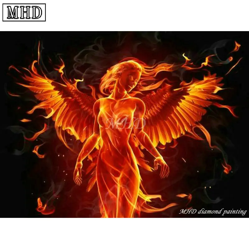 5D Rhinestone Full Square Fire Angel Woman DIY Diamond Painting 3D Cross Stitch Home Decor Kit SC75 | Дом и сад
