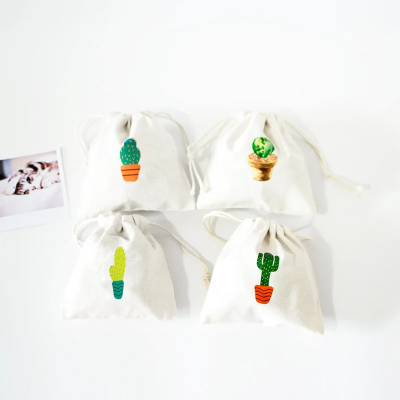 YILE Хлопок Drawstring чай подарок Сортировка мешок путешествия косметичка печать