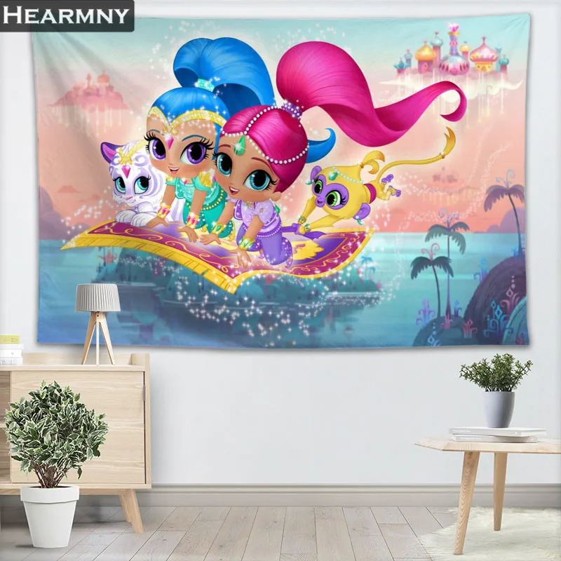 

Shimmer Shine Tapestry Background Fabric Valance Tapestry Wall Hanging Bedroom Living Room Blanket Yoga Beach Tablecloth