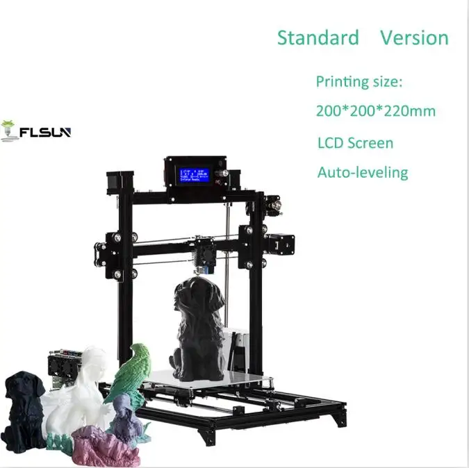 Flsun 3d принтер I3 комплект Полный металлический размера плюс 300x300x420 мм двойной экструдер сенсорный авто-выравнивание 3d принтер с подогревом - Цвет: Autolevel Printer