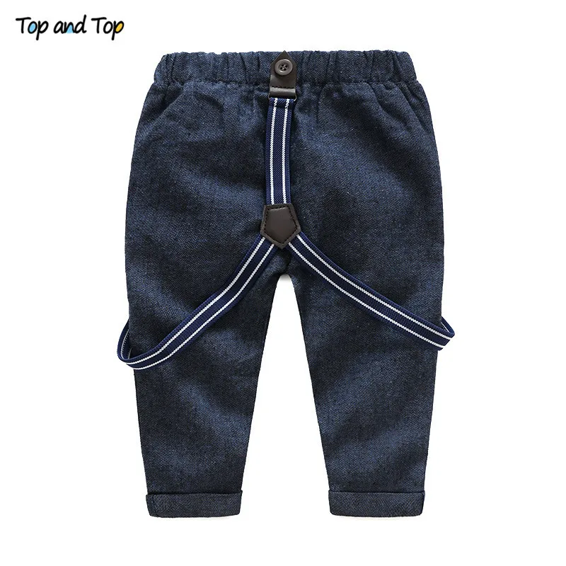 Top and Fashion Baby Boy Clothes Long Sleeve Dinosaur Print Shirt Romper+Suspenders Pants 3Pcs Gentleman Clothing Set |