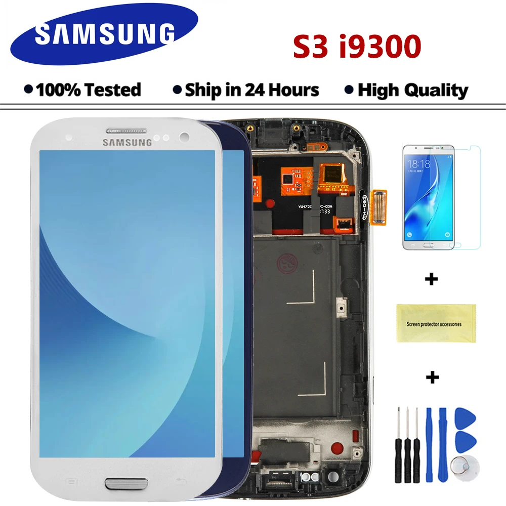 Дисплей i9300i i9300 4 8 ''для SAMSUNG Galaxy S3 ЖК экран с рамкой для замены дисплея i9301