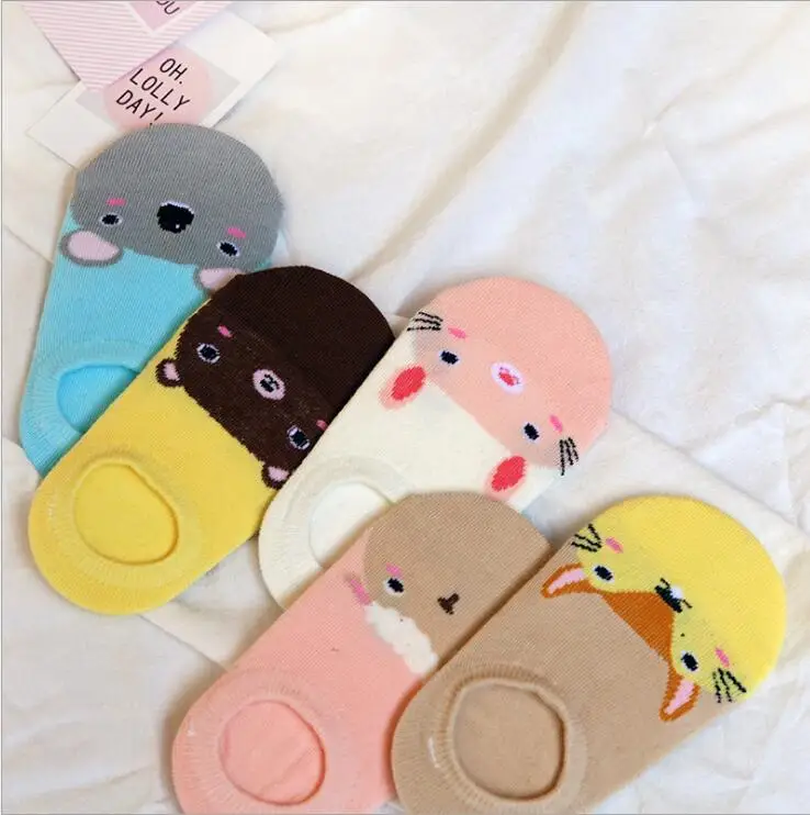 

5 pairs socks for 1-3 years old floor children's Newborn Kids Socks Kawaii Animal Print Socks Cotton Autumn Children Socks Baby