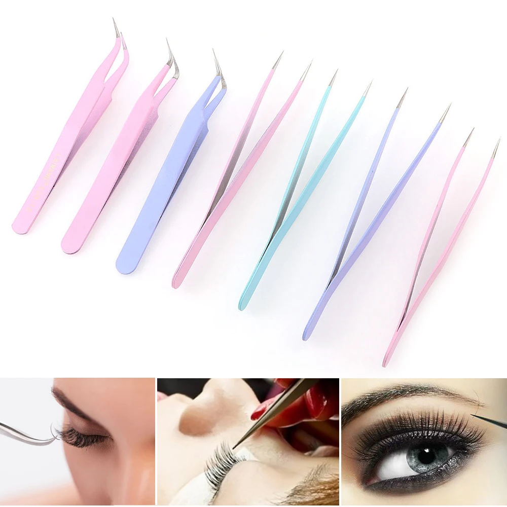 

1Pc/2Pcs Nail Art Acrylic Gel Picking Tool Rhinestones Gem Decor Colorful Eyelash Tweezers Anti-static DIY Hand Clip Tweezers