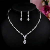 luxury crystal wedding jewelry sets for brides women wedding jewelry accessory rhinestone earrings sets women prom wedding set