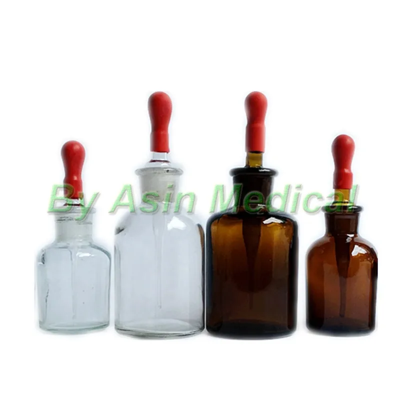 

new White transparent drop bottle Glass dropper bottle Frosted medical bottle Chemical reagent bottle plastic head