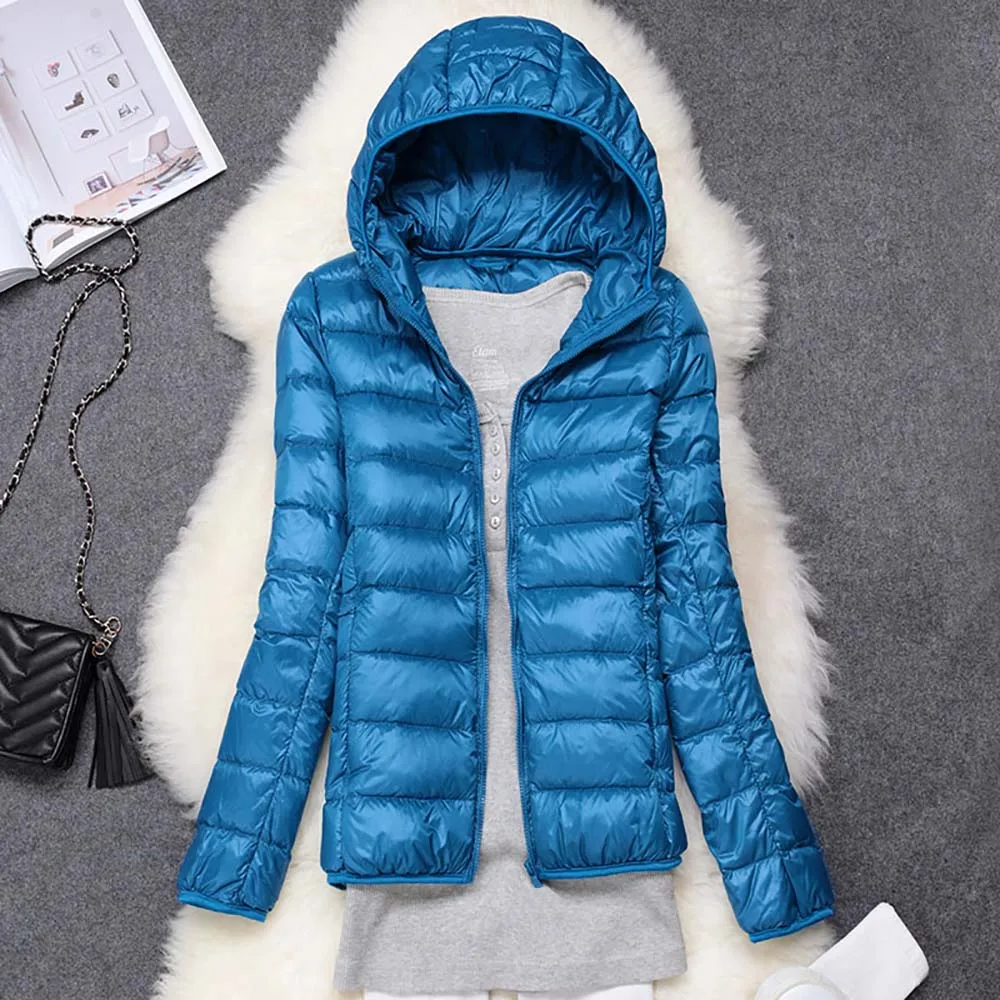 Winter Plus Size Jackets Women Ultra Light Duck Down Jacket Hooded Long Sleeve Slim Warm Coat Parka Female Portabl Outwear | Женская