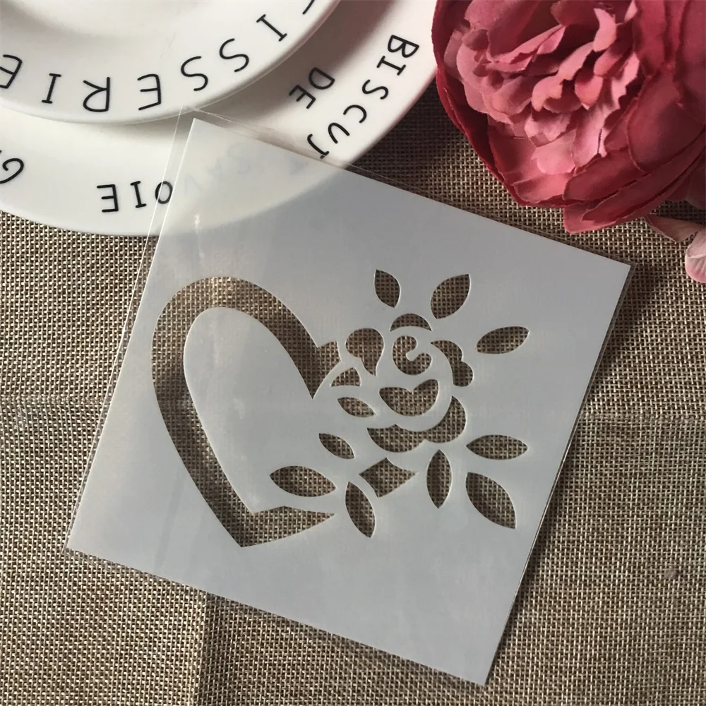 4 шт./компл. 13 см трафареты для творчества с надписью Love Heart Girl настенная живопись