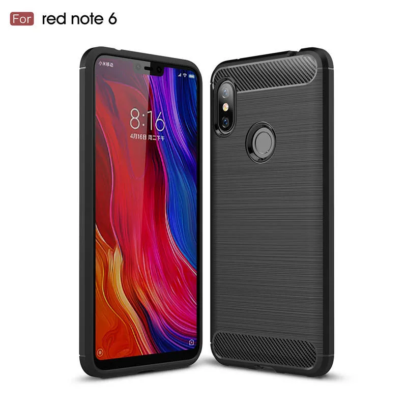 Противоударный чехол для Xiaomi Redmi Note 6 Pro матовая задняя крышка из силикона и