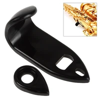 2pcs black rigid abs large thumb pick finger rest for alto saxophone sax woodwind musical instruments parts accessories