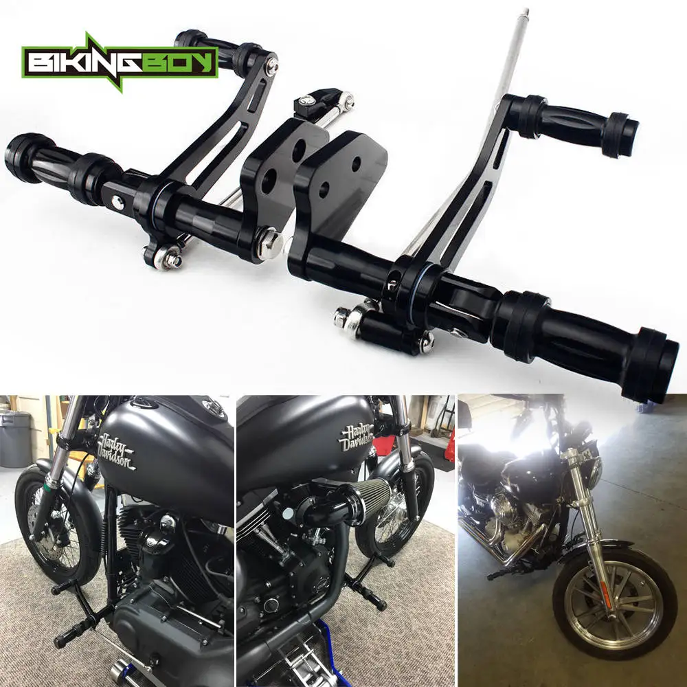 BIKINGBOY передний контроль подставки для ног подножки задние наборы для Harley Davidson Street Bob 06-17 Low Rider 00-16 Super Glide 00-15