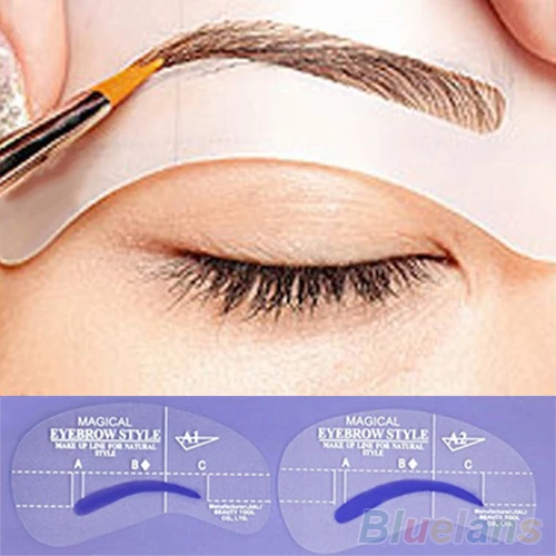 

New 6 Sets Grooming Stencil Kit Make Up Shaping DIY Beauty Eyebrow Template Tools