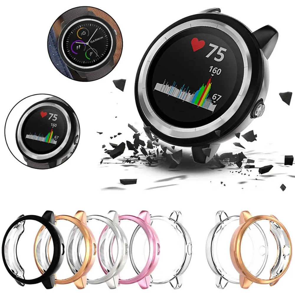 

Новый Модный Цветной защитный чехол с покрытием для смарт-часов Garmin Vivoactive 3, легкий мягкий бампер из ТПУ, аксессуары
