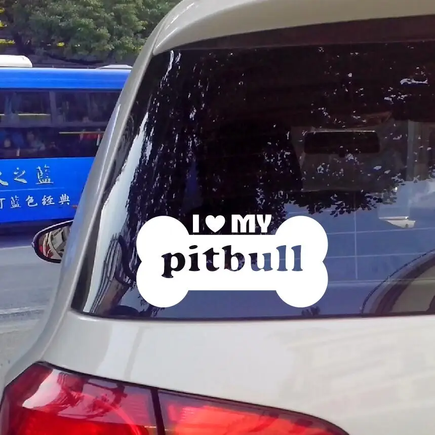 Виниловая наклейка I Love My Pitbull Dog Cut на автомобиль грузовик цвет