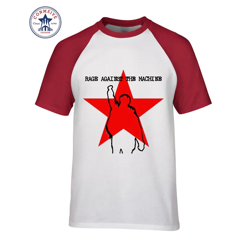 Новейшие модные футболки с коротким рукавом мужская одежда RAGE AGAINST THE MACHINE хлопковая забавная футболка для мужчин - Цвет: as the picture